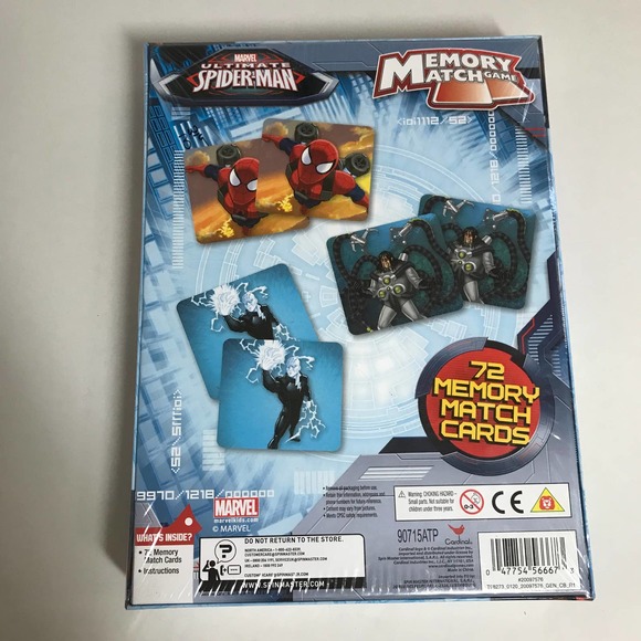 NEW Sealed Marvel Ultimate Spiderman 'Memory Match Game'  72 Cards ages 3+ - Picture 5 of 8